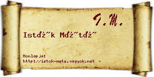 Istók Máté névjegykártya