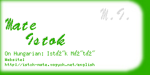 mate istok business card